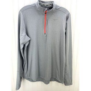 NIKE ELEMENT MENS DRI-FIT 1/4 ZIP PULLOVER SHIRT - GREY SIZE MEDIUM